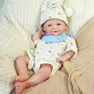 16.93Inch Full Silicone Reborn Baby Doll ivory Angelic Face Toddler Boy Doll